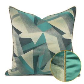 Yellow Geometric Pattern Hotel Homestay Office Pillow Cover (Option: Green AB Rolled Style-45x45cm)