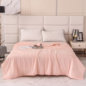 Cool Silk Ice Cream Summer Quilt Pure Color Ice Silk Airable Cover (Option: Peach Pink-150 âˆšÃ³ 200cm)