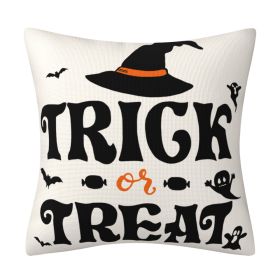 Halloween Pillow Cover Home Decoration Linen Cushion (Option: 4style-45x45cm)