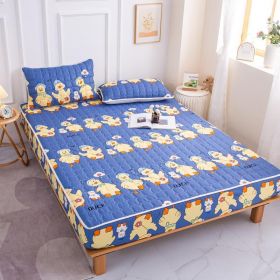 Cotton Covered Anti Slip Cartoon Bedspread (Option: Queuing duck-Same pillow case 1pair)