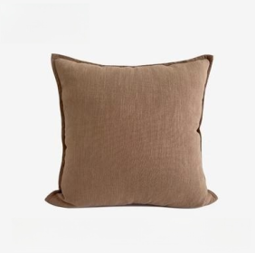 Home Cotton And Hemp Quiet Wind Pillowcase (Option: Mingcha Brown-45x45cm)