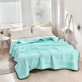 Pure Color Washed Air Conditioner Summer Cooling Thin Single Double Washable Quilt (Option: Water Green-100x150cm)