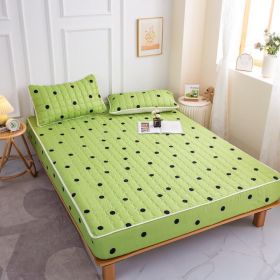 Cotton Covered Anti Slip Cartoon Bedspread (Option: Wave Dot Green-Same pillow case 1pair)