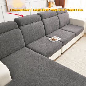 Anti Cat Scratch Elastic Sofa Cover Cushion (Option: Rosemary Gray-Head pillowcase)