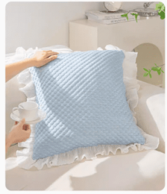 Modern And Minimalist Living Room Sofa Pillow Cover (Option: Blue-Single pillow core)