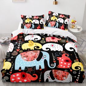 Elephant Series Three-piece Quilt Cover (Option: Style 4-180x210cm)