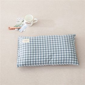 Pillowcase Young Children's Pillow (Option: Green Blue Small Plaid-30cmX50cm Pillowcase 2)