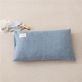 Pillowcase Young Children's Pillow (Option: Blue And White Stripes-30cmX50cm Pillowcase 2)