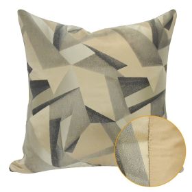 Yellow Geometric Pattern Hotel Homestay Office Pillow Cover (Option: Khaki AB No Rolled Style-50x50cm With Pillow Core)