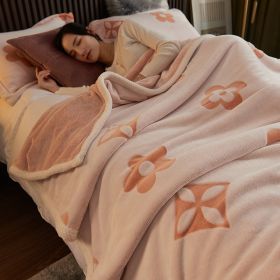 Thick Warm Milk Velvet Double-sided Flannel Blanket (Option: Four Orange-200x230cm)