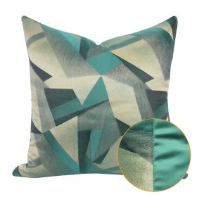 Yellow Geometric Pattern Hotel Homestay Office Pillow Cover (Option: Green AB Non Rolled Style-50x50cm With Pillow Core)