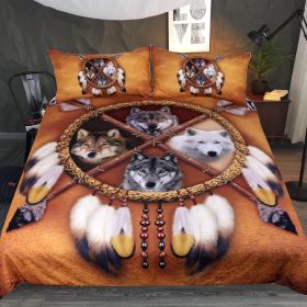 New Pure Cotton Quilt Four-piece Printing Style (Option: Wolf Quilt Cover 4-177x218)